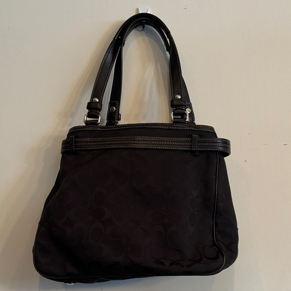 Coach Hampton Signature C Python Stripe Carryall … - image 3